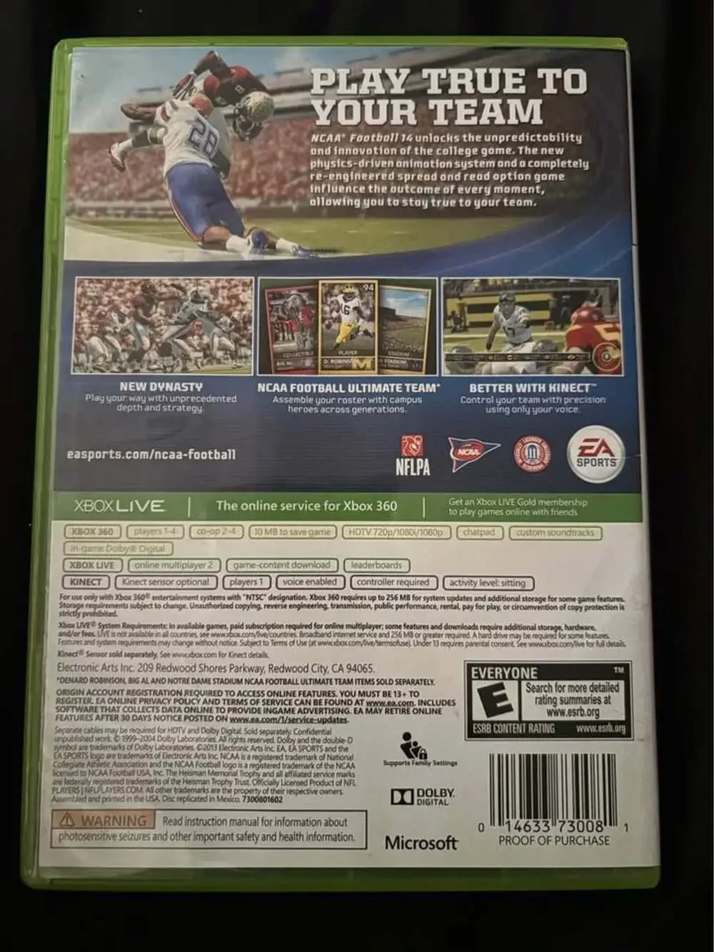 NCAA Football 14 Xbox 360 – Complete – $20